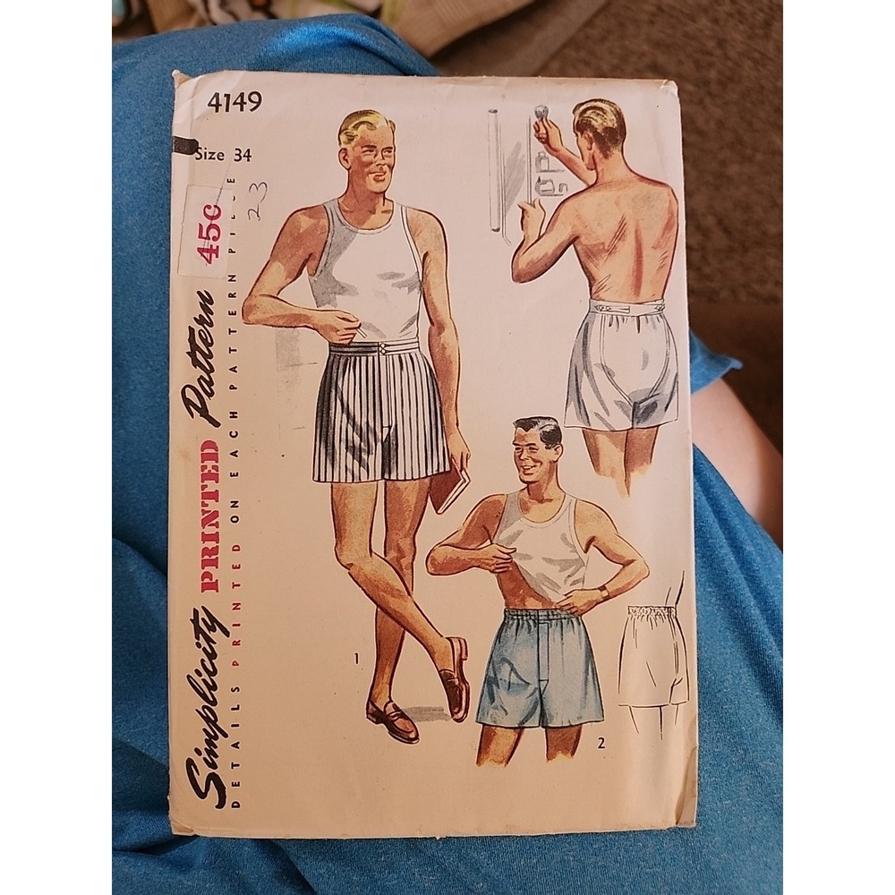 Simplicity 4149 / Men's Shorts / Father & Son Fashion / 1952 Vintage Pattern